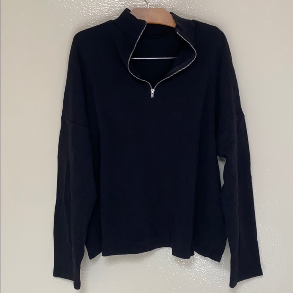 black quarter zip long sleeve